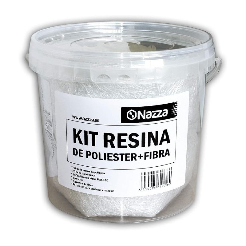 Nazza Kit de Resina de Poliéster 1 kg + Fibra... | HouseMovilSur