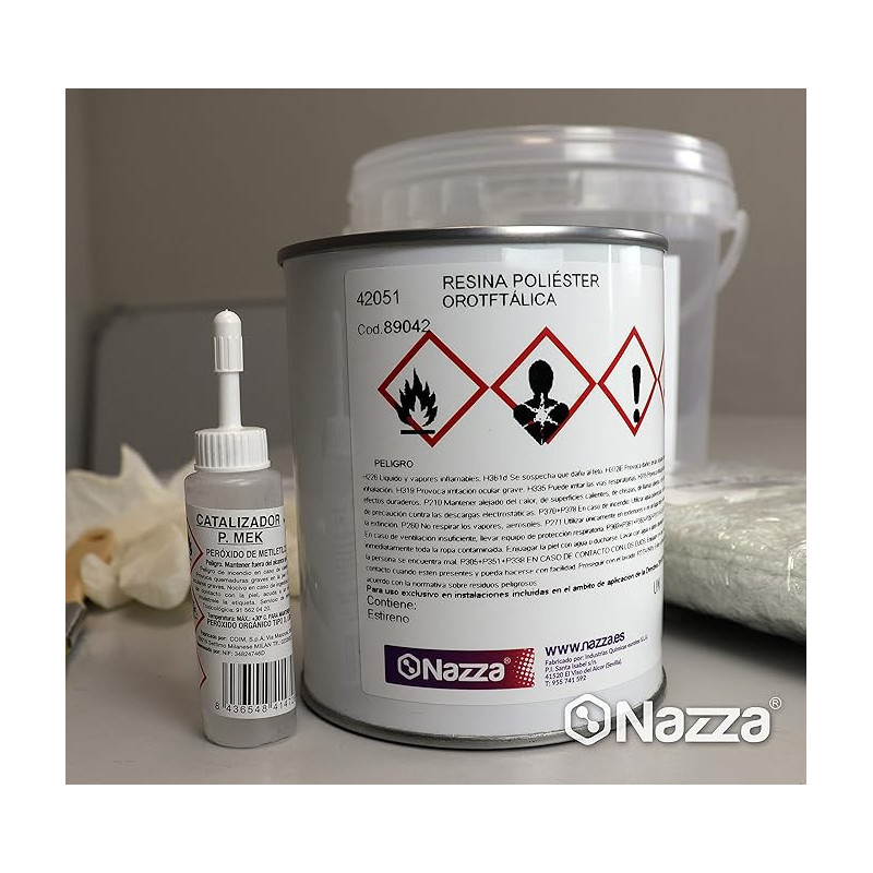 Nazza Kit de Resina de Poliéster 1 kg + Fibra... | HouseMovilSur