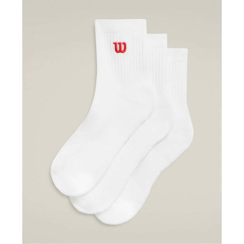 WILSON CALCETINES U QUARTER TOP PACK DE 3 BLANCO BRILLANTE