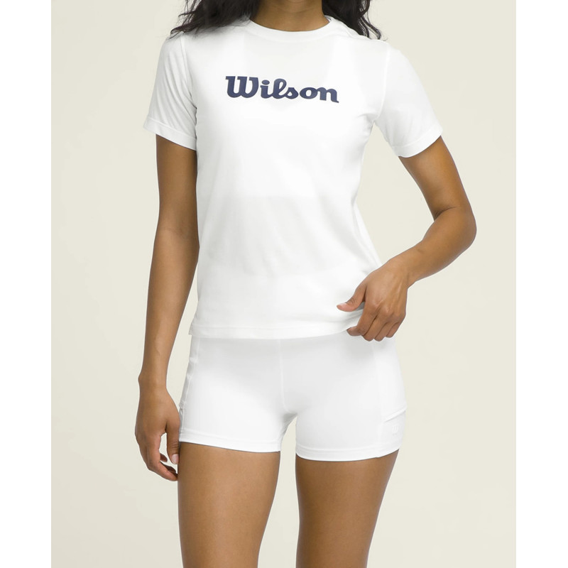 Wilson  W TEAM GRAPHIC TEE BRIGHT WHITE SCRIPT MUJER