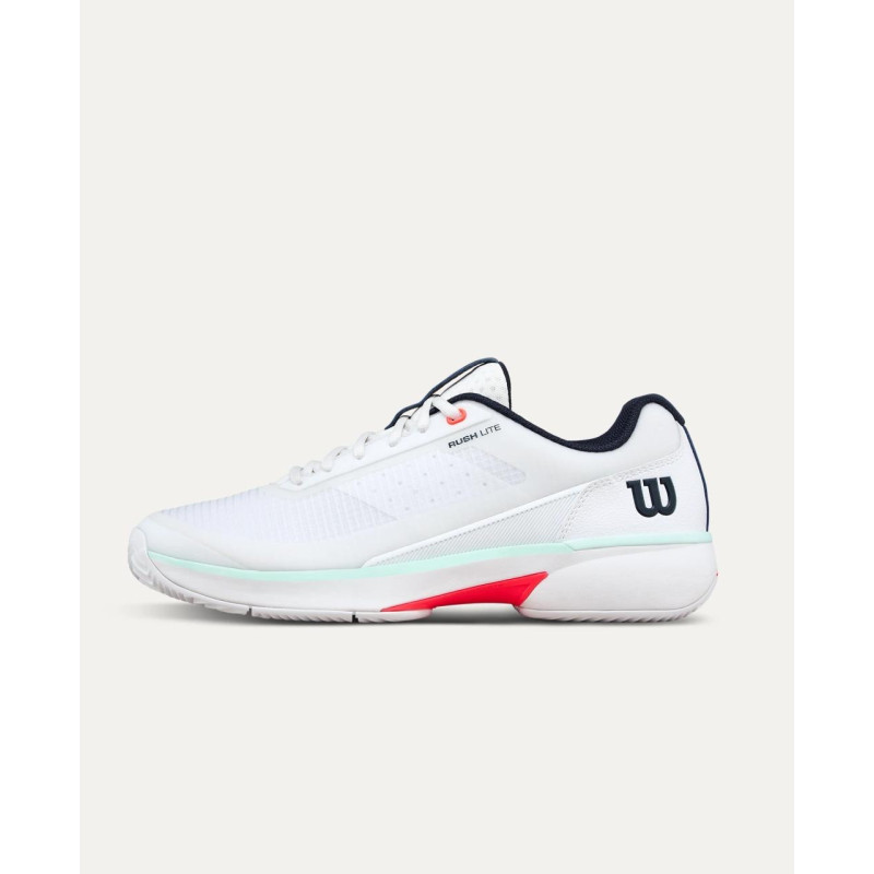 Wilson Zapatillas Hombre RUSH LITE 5 CLAY Blanco/Azul Marino