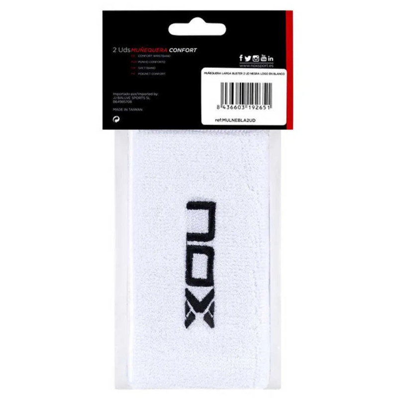 Nox 2 Muñequeras Blancas con Logo
