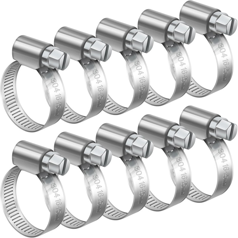 Abrazaderas de manguera 16-25mm, 10 piezas de... | HouseMovilSur