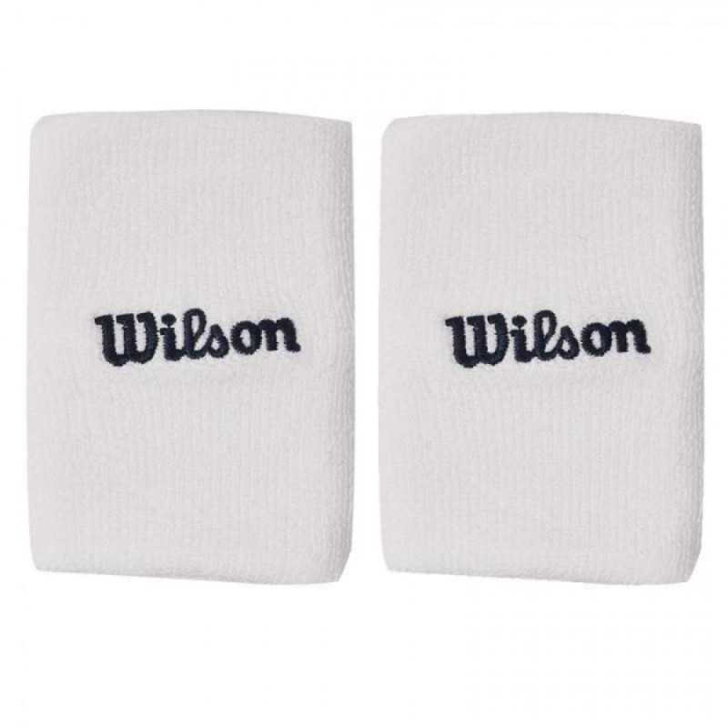 Wilson MUÑEQUERAS TERRY ANCHAS BLANCA Y AZUL MARINO