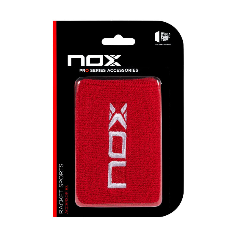 Nox 2 MUÑEQUERAS ROJA LOGO BLANCA