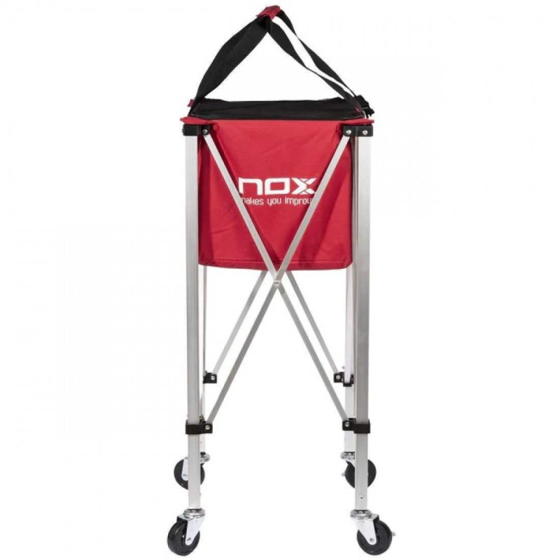 Nox CESTO BOLAS PLEGABLE RUEDAS ROJO