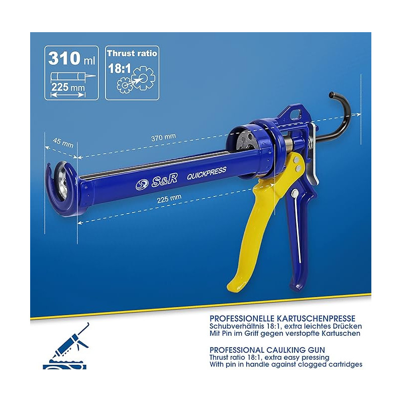 S&R Pistola de Cartuchos Silicona Profesional | HouseMovilSur